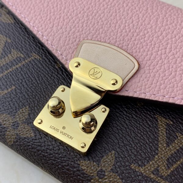 1:1 Replica Louis Vuitton Pallas Compact Wallet Monogram Canvas Pink For Women, Women's Wallet 5.1in/13cm LV