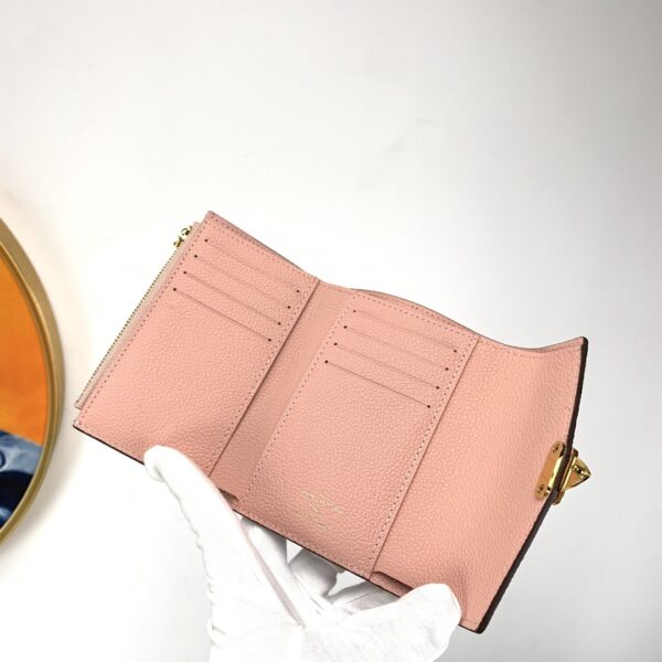 1:1 Replica Louis Vuitton Pallas Compact Wallet Monogram Canvas Pink For Women, Women's Wallet 5.1in/13cm LV