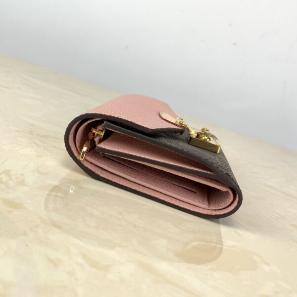 1:1 Replica Louis Vuitton Pallas Compact Wallet Monogram Canvas Pink For Women, Women's Wallet 5.1in/13cm LV