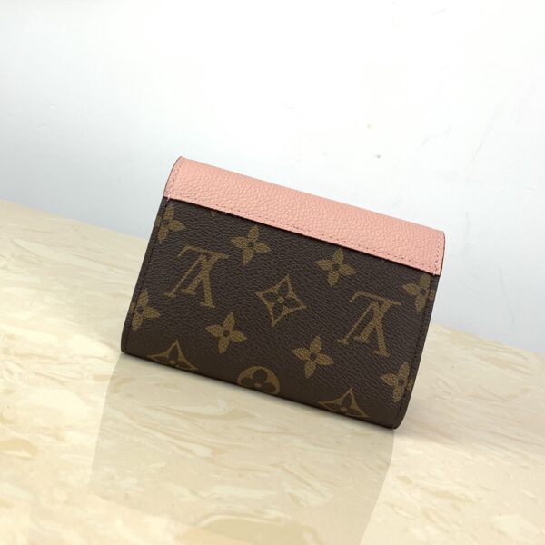 1:1 Replica Louis Vuitton Pallas Compact Wallet Monogram Canvas Pink For Women, Women's Wallet 5.1in/13cm LV