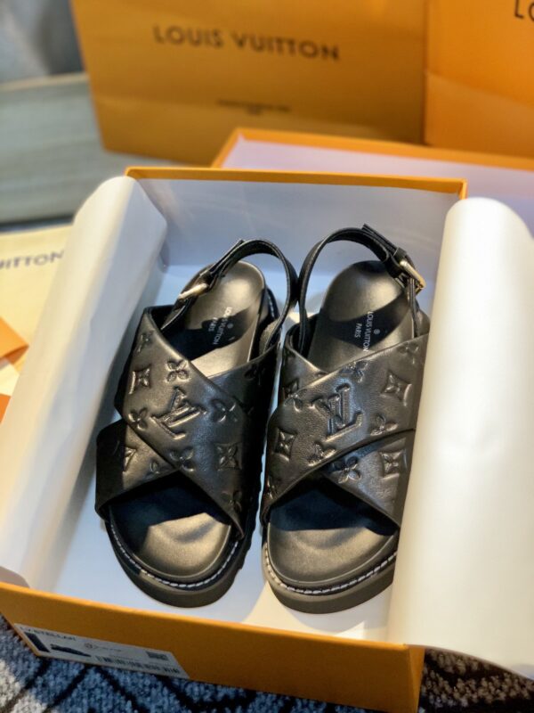 Louis Vuitton Paseo Flat Comfort Sandal Black For Women LV 1A9RDO