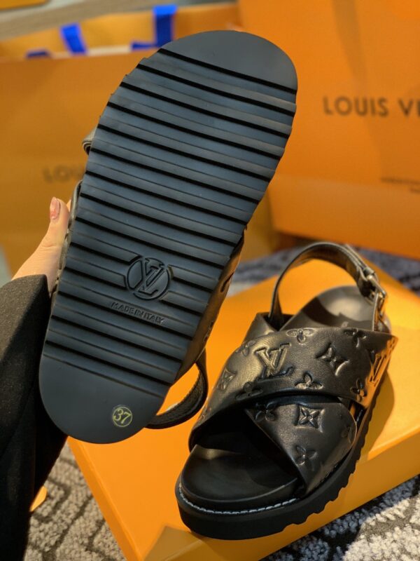 Louis Vuitton Paseo Flat Comfort Sandal Black For Women LV 1A9RDO