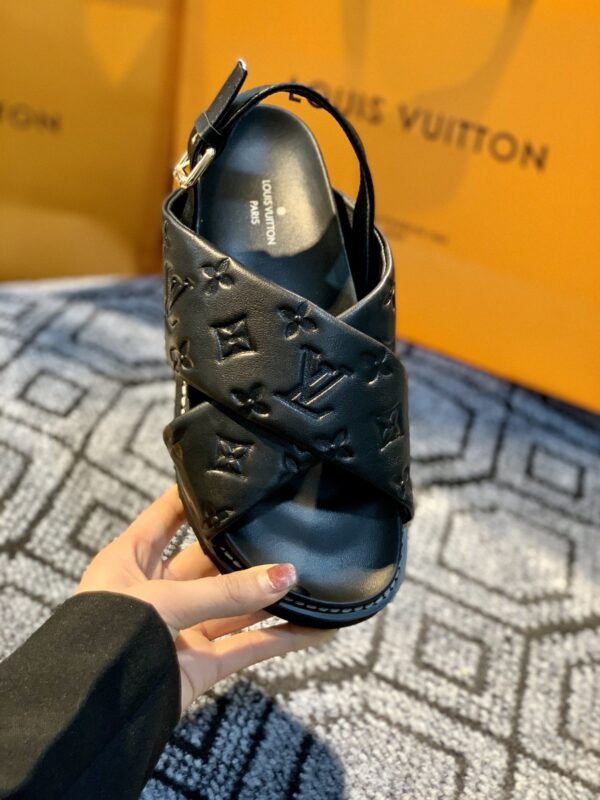 Louis Vuitton Paseo Flat Comfort Sandal Black For Women LV 1A9RDO