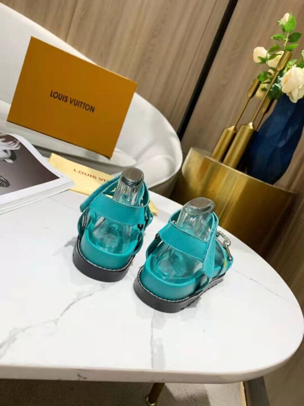 Louis Vuitton Paseo Flat Comfort Sandal Monogram Denim Blue For Women LV