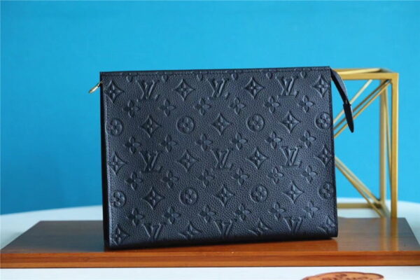 1:1 Replica Louis Vuitton Poche Toilette 26 Monogram Empreinte Black For Women, Women's Wallets 9.8in/25cm LV