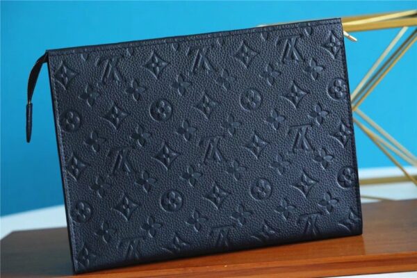 1:1 Replica Louis Vuitton Poche Toilette 26 Monogram Empreinte Black For Women, Women's Wallets 9.8in/25cm LV