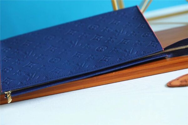 1:1 Replica Louis Vuitton Poche Toilette 26 Monogram Empreinte Navy Blue For Women, Women's Wallets 9.8in/25cm LV