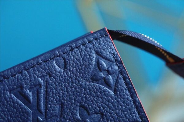 1:1 Replica Louis Vuitton Poche Toilette 26 Monogram Empreinte Navy Blue For Women, Women's Wallets 9.8in/25cm LV