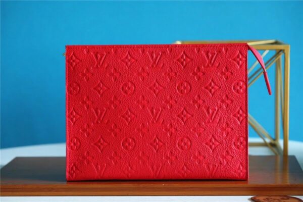 1:1 Replica Louis Vuitton Poche Toilette 26 Monogram Empreinte Red For Women, Women's Wallets 9.8in/25cm LV