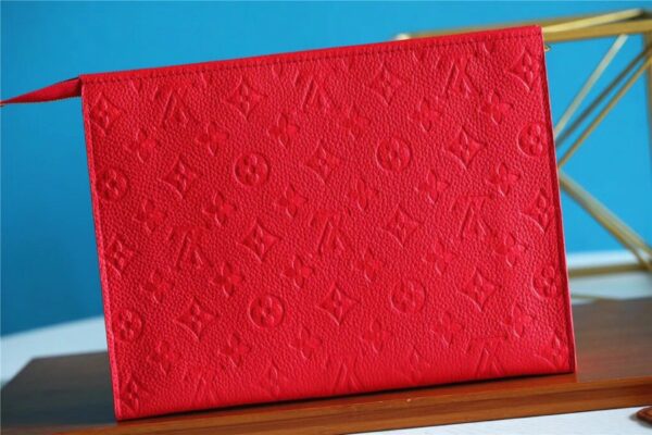 1:1 Replica Louis Vuitton Poche Toilette 26 Monogram Empreinte Red For Women, Women's Wallets 9.8in/25cm LV
