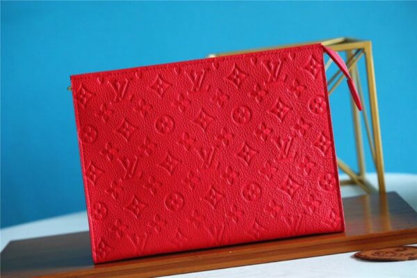 1:1 Replica Louis Vuitton Poche Toilette 26 Monogram Empreinte Red For Women, Women's Wallets 9.8in/25cm LV