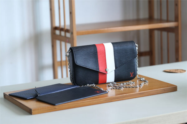 1:1 Replica Louis Vuitton Pochette Felicie Epi Black For Women, Women's Wallets 8.3in/21cm LV