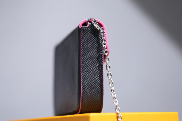 1:1 Replica Louis Vuitton Pochette Felicie Epi Black/Red For Women, Women's Wallets 8.3in/21cm LV