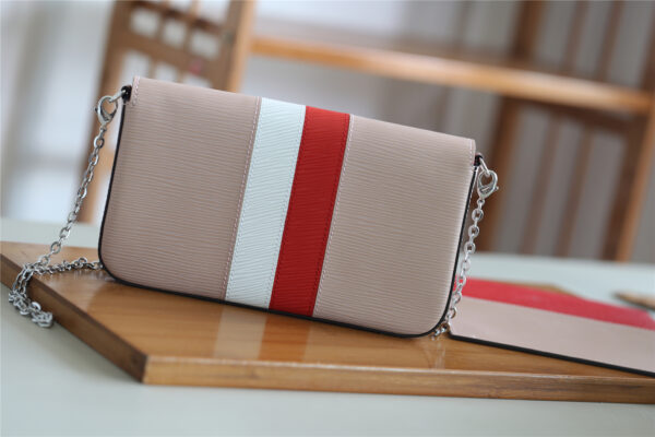 1:1 Replica Louis Vuitton Pochette Felicie Epi Rose Ballerine For Women, Women's Wallets 8.3in/21cm LV 