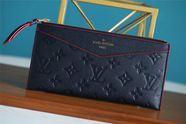 1:1 Replica Louis Vuitton Pochette Melanie BB Monogram Empreinte Dark Blue For Women, Women's Wallets 7.9in/20cm LV