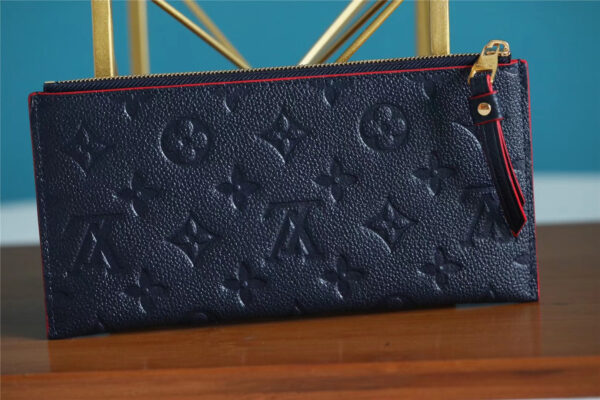1:1 Replica Louis Vuitton Pochette Melanie BB Monogram Empreinte Dark Blue For Women, Women's Wallets 7.9in/20cm LV
