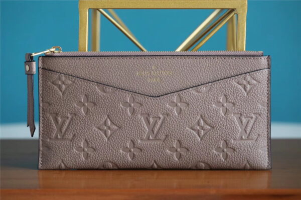 1:1 Replica Louis Vuitton Pochette Melanie BB Monogram Empreinte Grey For Women, Women's Wallets 7.9in/20cm LV