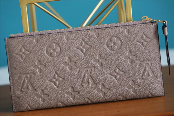 1:1 Replica Louis Vuitton Pochette Melanie BB Monogram Empreinte Grey For Women, Women's Wallets 7.9in/20cm LV