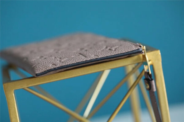 1:1 Replica Louis Vuitton Pochette Melanie BB Monogram Empreinte Grey For Women, Women's Wallets 7.9in/20cm LV