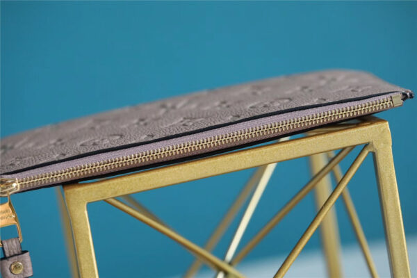 1:1 Replica Louis Vuitton Pochette Melanie BB Monogram Empreinte Grey For Women, Women's Wallets 7.9in/20cm LV