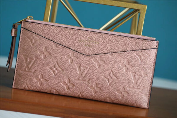 1:1 Replica Louis Vuitton Pochette Melanie BB Monogram Empreinte Pink For Women, Women's Wallets 7.9in/20cm LV