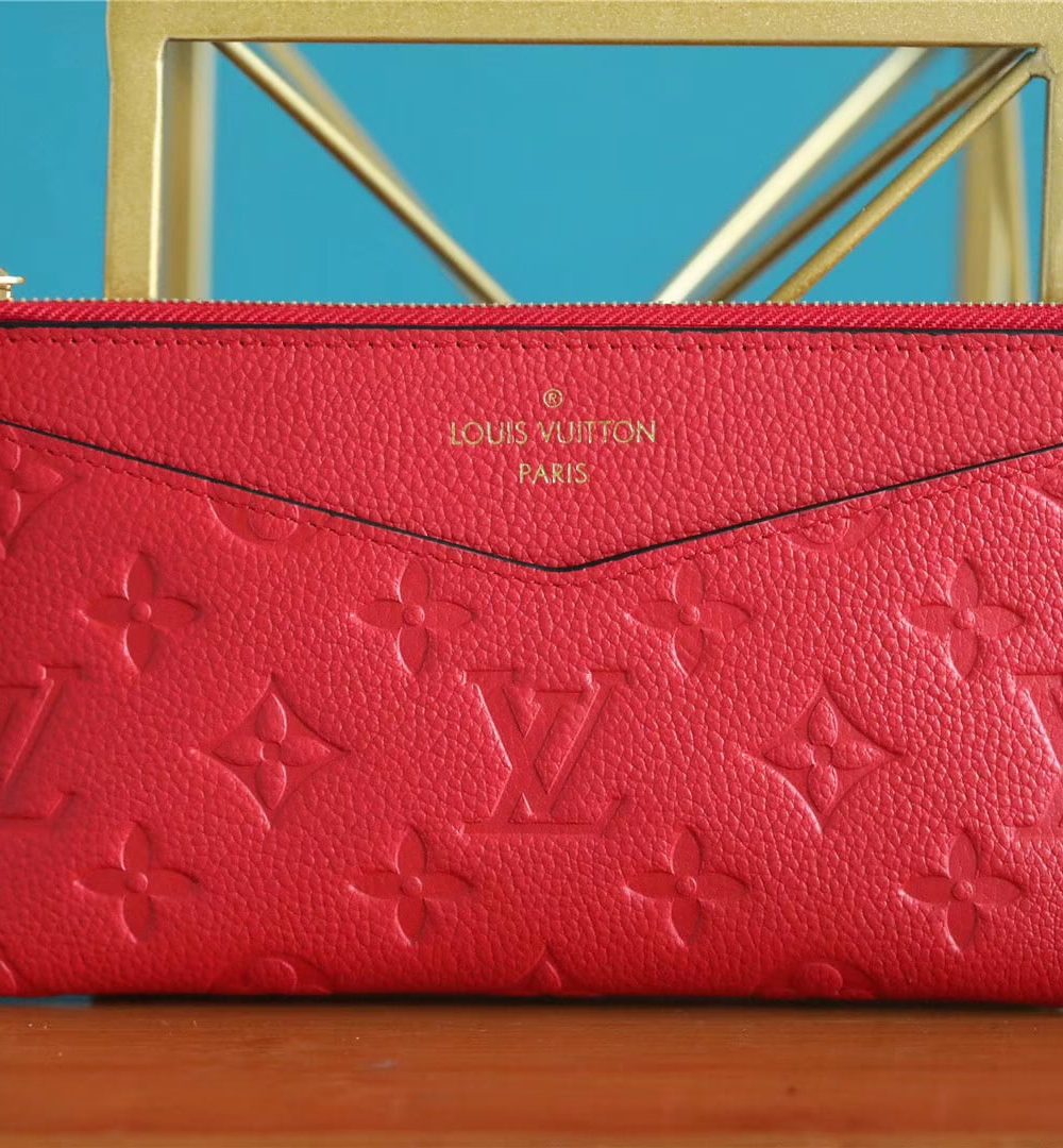 1:1 Replica Louis Vuitton Pochette Melanie BB Monogram Empreinte Red For Women, Women's Wallets 7.9in/20cm LV