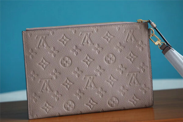 1:1 Replica Louis Vuitton Pochette Melanie MM Monogram Empreinte Beige For Women, Women's Wallets 9.2in/23cm LV