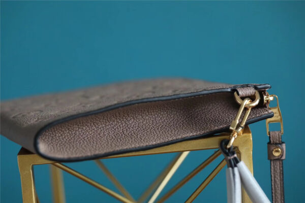 1:1 Replica Louis Vuitton Pochette Melanie MM Monogram Empreinte Beige For Women, Women's Wallets 9.2in/23cm LV