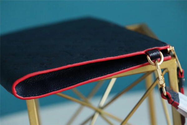 1:1 Replica Louis Vuitton Pochette Melanie MM Monogram Empreinte Dark Blue For Women, Women's Wallets 9.2in/23cm LV