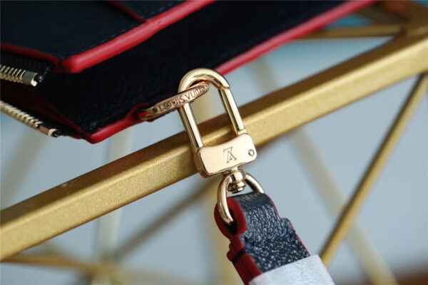 1:1 Replica Louis Vuitton Pochette Melanie MM Monogram Empreinte Dark Blue For Women, Women's Wallets 9.2in/23cm LV