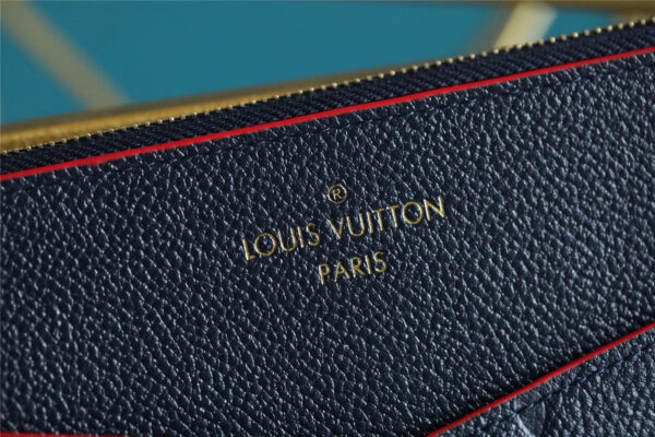 1:1 Replica Louis Vuitton Pochette Melanie MM Monogram Empreinte Dark Blue For Women, Women's Wallets 9.2in/23cm LV