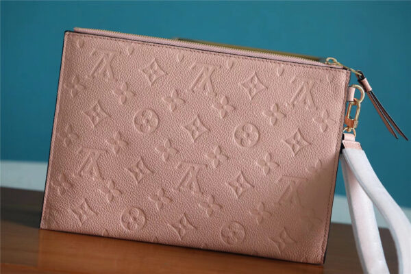 1:1 Replica Louis Vuitton Pochette Melanie MM Monogram Empreinte Pink For Women, Women's Wallets 9.2in/23cm LV