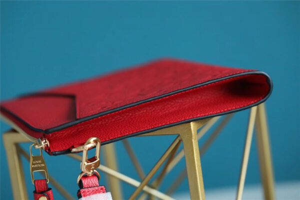 1:1 Replica Louis Vuitton Pochette Melanie MM Monogram Empreinte Red For Women, Women's Wallets 9.2in/23cm LV