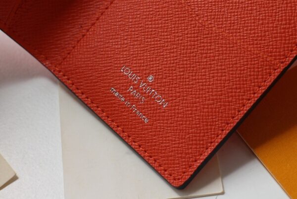 1:1 Replica Louis Vuitton Pocket Organizer Monogram Canvas Orange For Men, Men's Wallet 8cm LV M60502