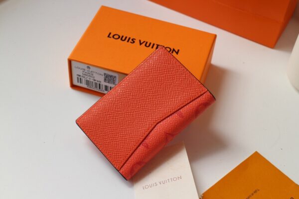 1:1 Replica Louis Vuitton Pocket Organizer Monogram Canvas Orange For Men, Men's Wallet 8cm LV M60502