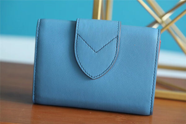 1:1 Replica Louis Vuitton Pont 9 Compact Wallet Blue For Women, Women's Wallets 4.2in/12cm LV