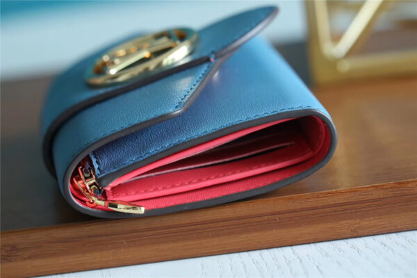 1:1 Replica Louis Vuitton Pont 9 Compact Wallet Blue For Women, Women's Wallets 4.2in/12cm LV