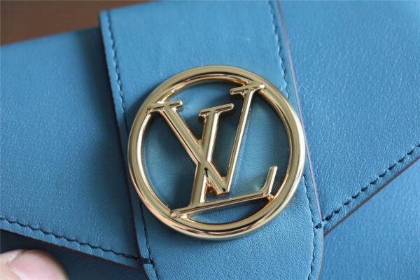 1:1 Replica Louis Vuitton Pont 9 Compact Wallet Blue For Women, Women's Wallets 4.2in/12cm LV