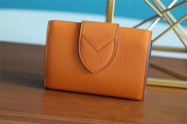 1:1 Replica Louis Vuitton Pont 9 Compact Wallet Caramel Brown For Women, Women's Wallets 4.2in/12cm LV 