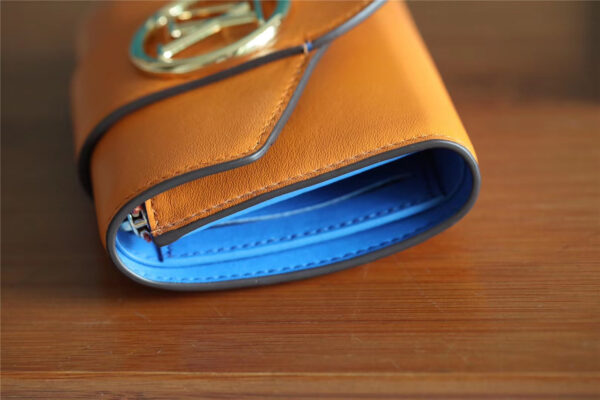 1:1 Replica Louis Vuitton Pont 9 Compact Wallet Caramel Brown For Women, Women's Wallets 4.2in/12cm LV 