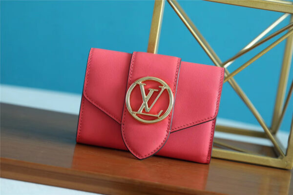 1:1 Replica Louis Vuitton Pont 9 Compact Wallet Pink For Women, Women's Wallets 4.2in/12cm LV