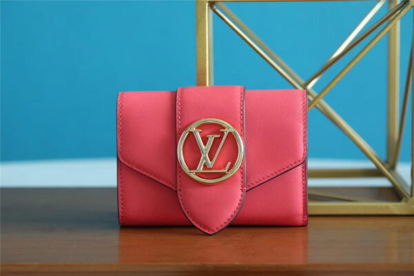 1:1 Replica Louis Vuitton Pont 9 Compact Wallet Pink For Women, Women's Wallets 4.2in/12cm LV