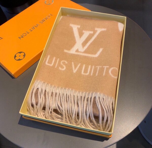 Louis Vuitton Reykjavik Gradient Cashmere Beige Scarf 220cm/87in M73675