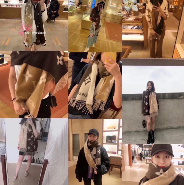 Louis Vuitton Reykjavik Gradient Cashmere Beige Scarf 220cm/87in M73675