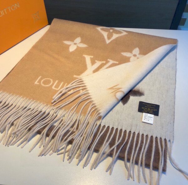 Louis Vuitton Reykjavik Gradient Cashmere Beige Scarf 220cm/87in M73675
