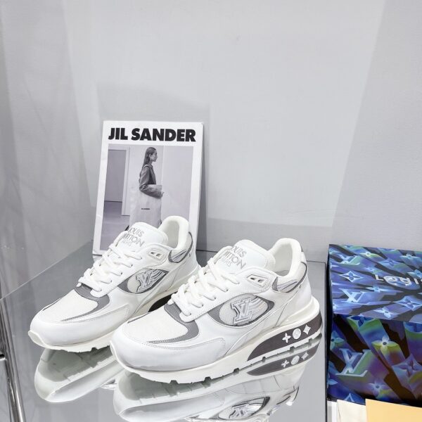 Louis Vuitton Run Away Sneaker Iridescent Textile White For Women LV