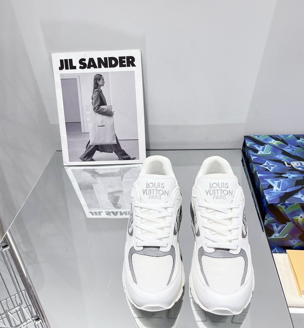 Louis Vuitton Run Away Sneaker Iridescent Textile White For Women LV
