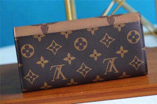 1:1 Replica Louis Vuitton Sarah Wallet Monogram and Monogram Reverse Canvas For Women, Women's Wallets 7.5in/19cm LV M80726