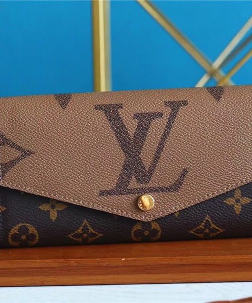 1:1 Replica Louis Vuitton Sarah Wallet Monogram and Monogram Reverse Canvas For Women, Women's Wallets 7.5in/19cm LV M80726