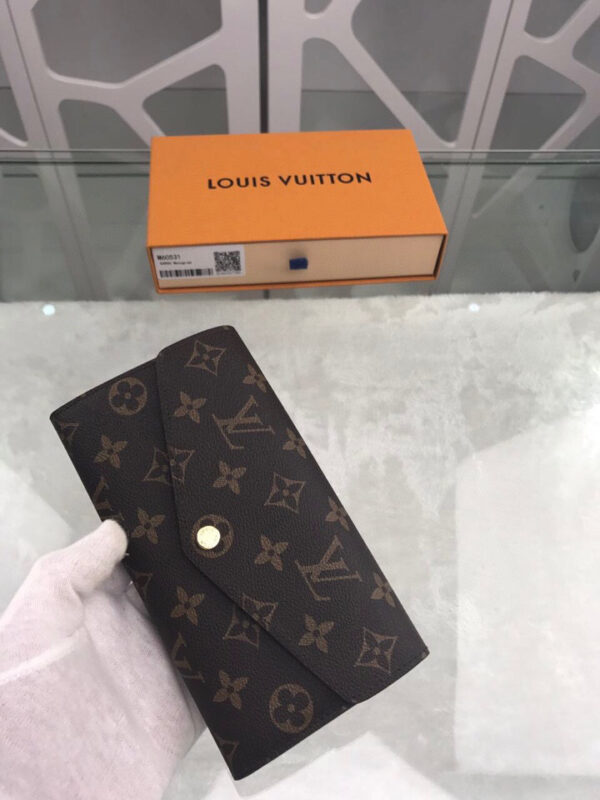 1:1 Replica Louis Vuitton Sarah Wallet Monogram Canvas For Women, Women's Wallets 7.5in/19cm LV M60531